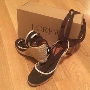 J.CREW Women's Carolyn Lace Up Wedges Espadrilles
